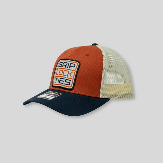 GripLockTies Low Profile Trucker Hat - Orange