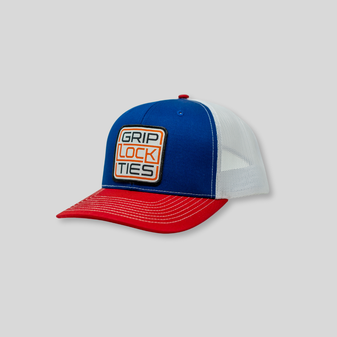 GripLockTies Trucker Hat - Red, White, Blue