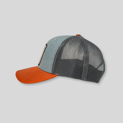 GripLockTies Trucker Hat - Grey, Orange