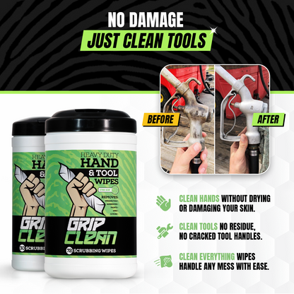 Grip Clean Hand and Tool Wipes
