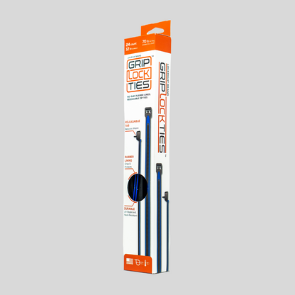 GripLockTies® 12" Rubber-Lined, Reusable Cable Ties - 24 Count