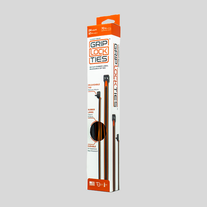 GripLockTies® 12" Rubber-Lined, Reusable Cable Ties - 24 Count