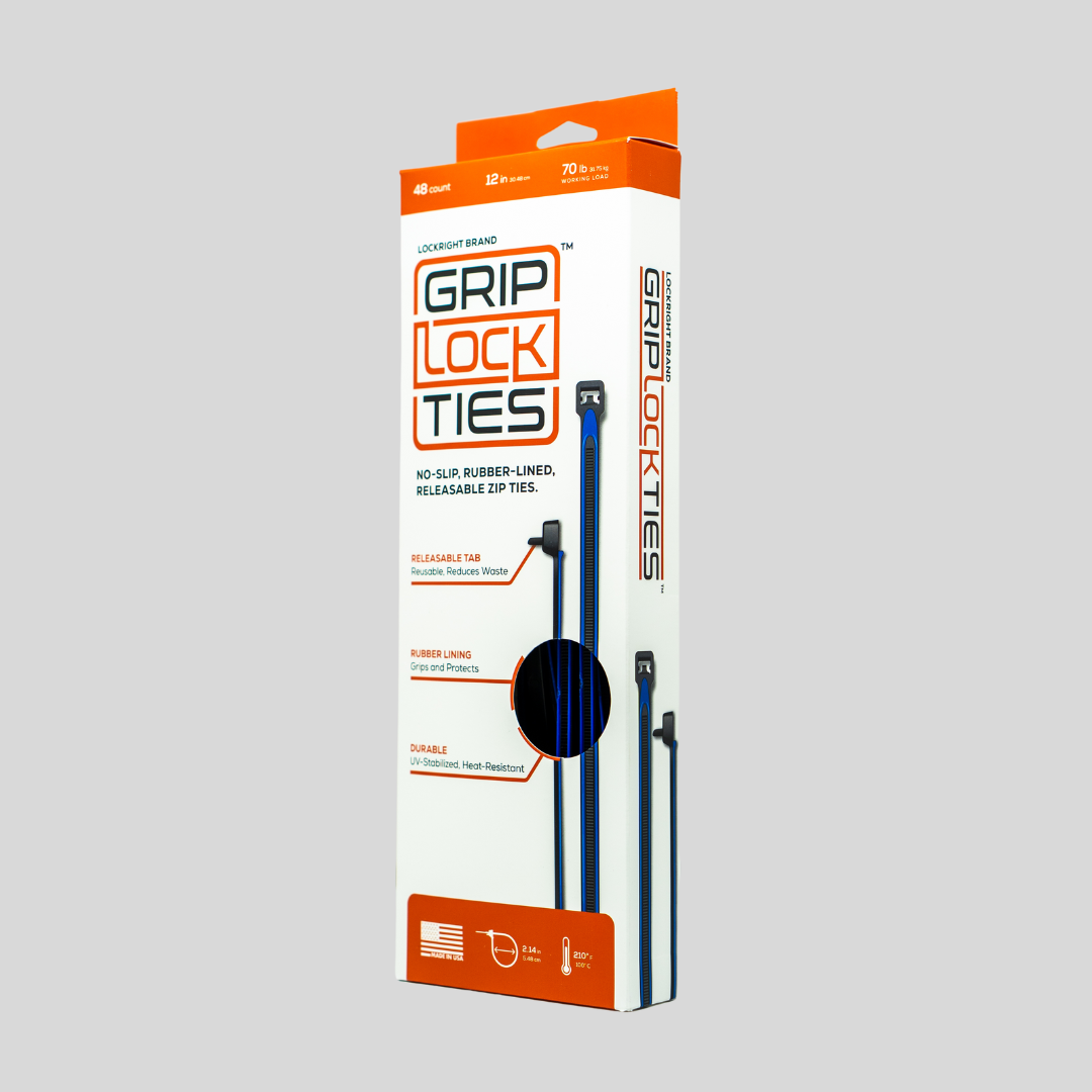 GripLockTies - Releasable, Reusable, Rubber-Lined Zip Ties GripLockTies - Releasable, Reusable, Rubber-Lined Zip Ties