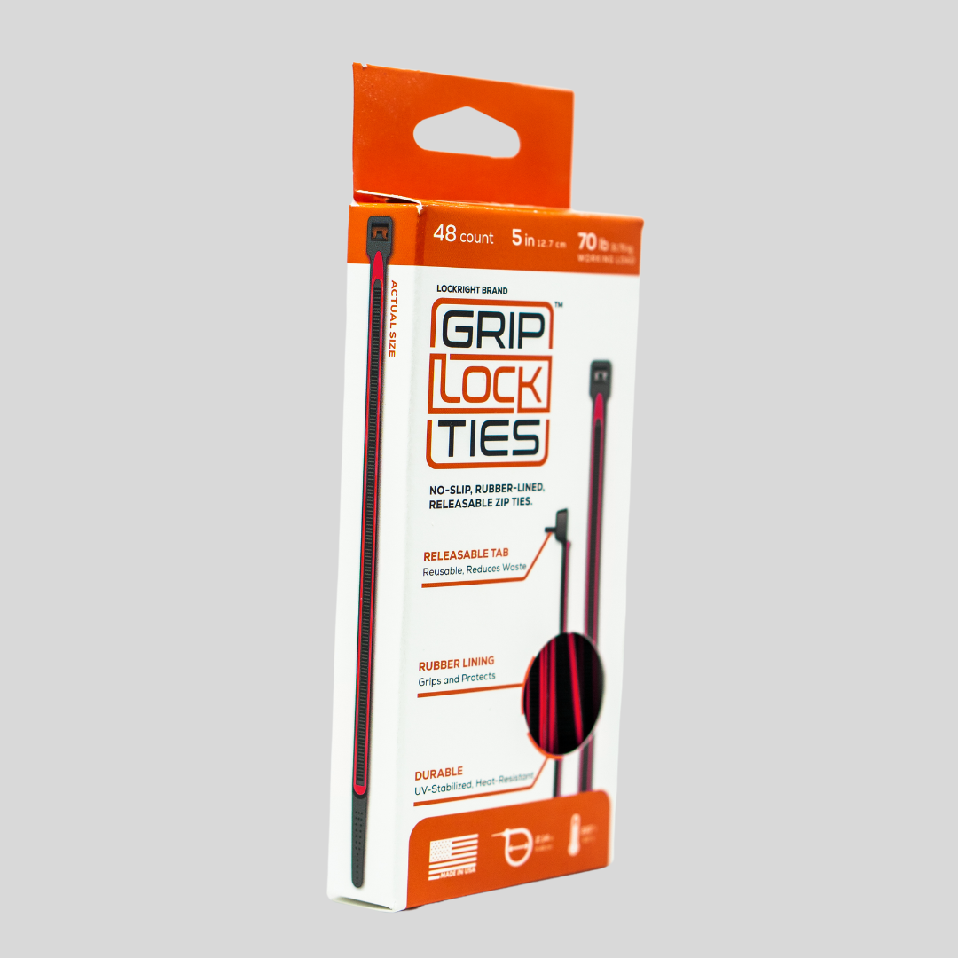 GripLockTies - Releasable, Reusable, Rubber-Lined Zip Ties GripLockTies - Releasable, Reusable, Rubber-Lined Zip Ties
