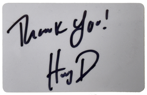 HeavyD Signed, Personalized Giveaway Entry Card